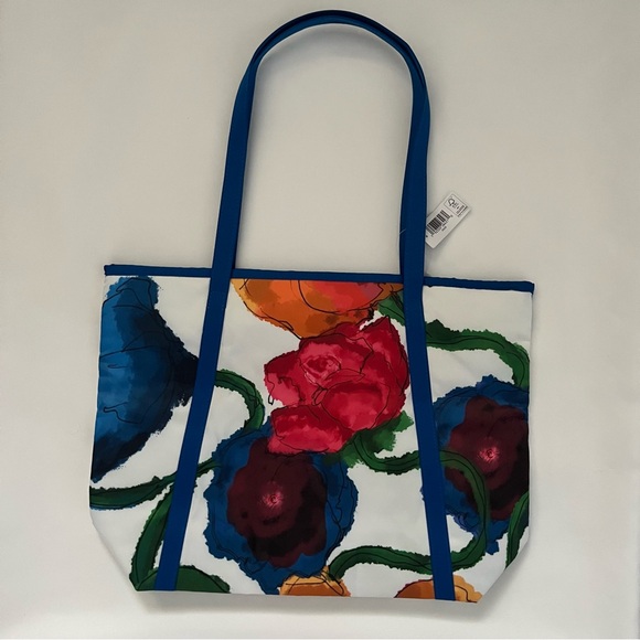 Clinique X Jonathan Cohen Springtime Poppy Floral Print Tote Bag One Size NWT - Picture 12 of 16